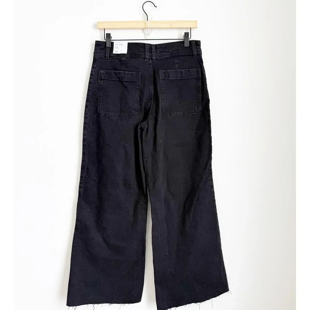 Mango NWT high Rise Black Wash Culotte Jean Catherin US 6 - Picture 4 of 5